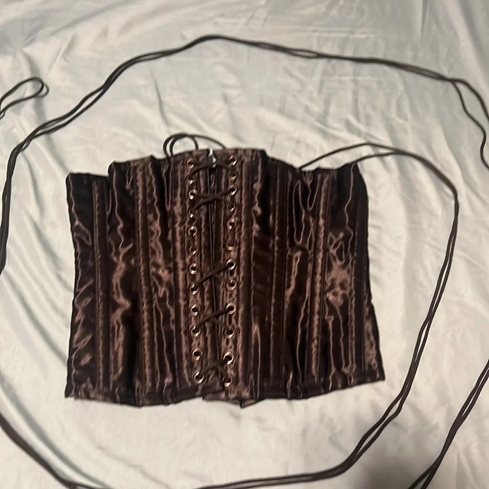 Burleska Black Satin Underbust Corset size 24 - Picture 3 of 5